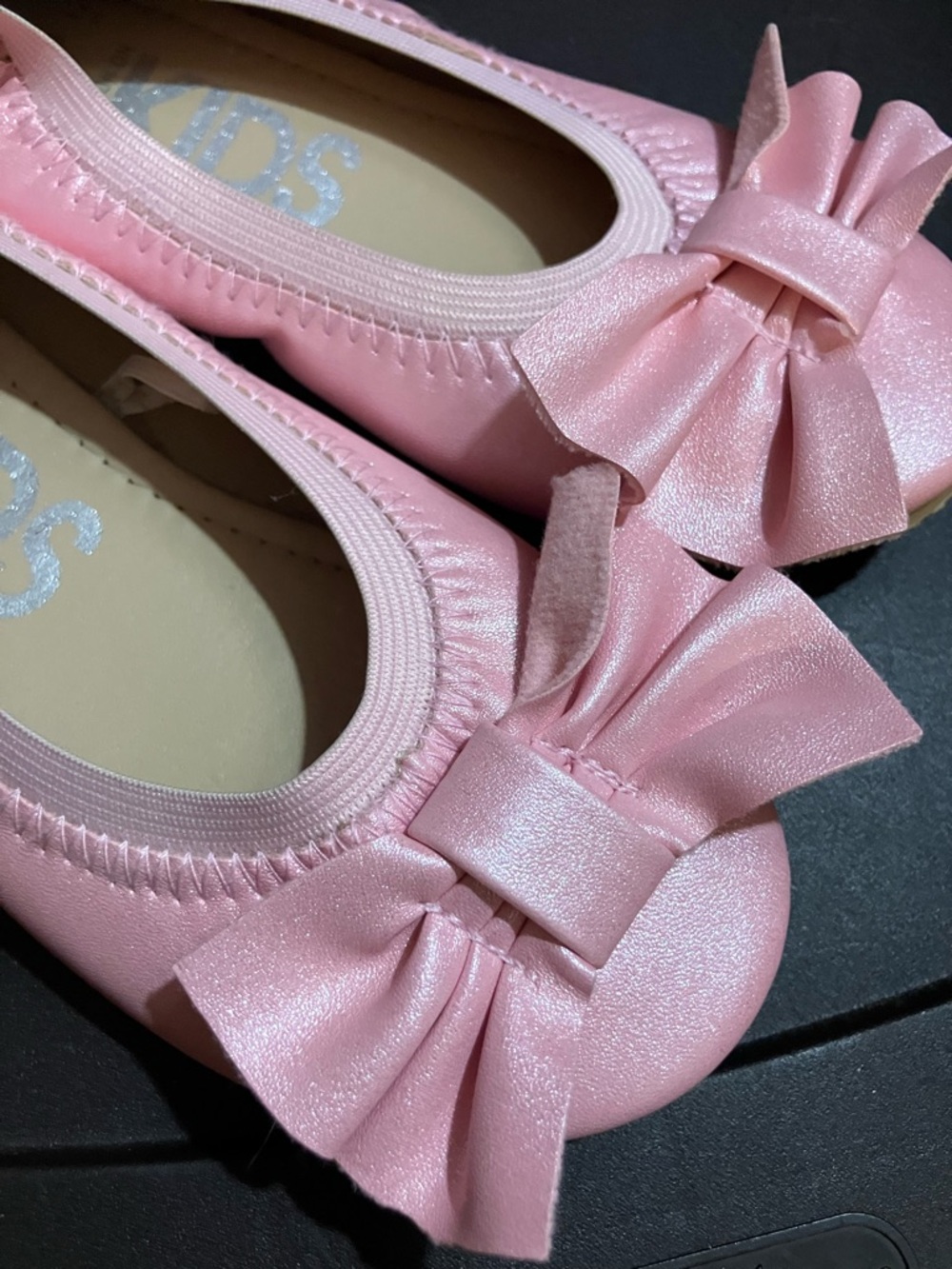 Cotton On Pink Bow Shimmer Ballet Flats for Kids